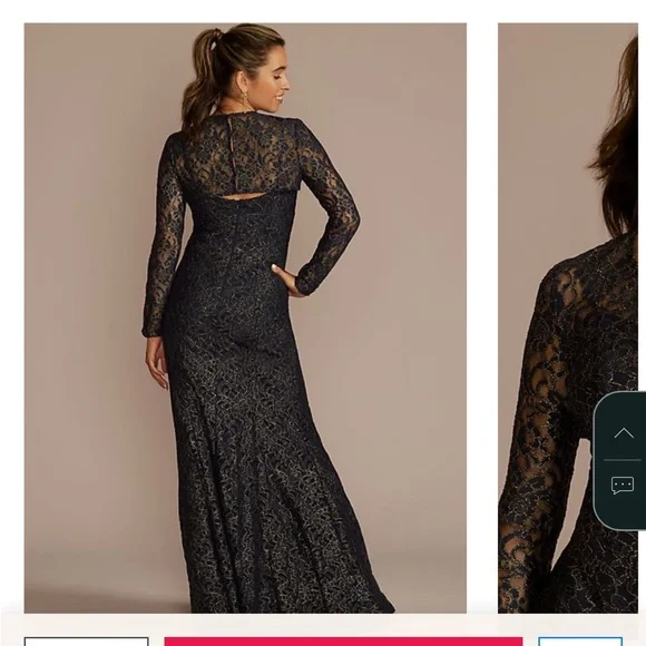 NWT! metallic foil lace mermaid dress with cropped popover size 4